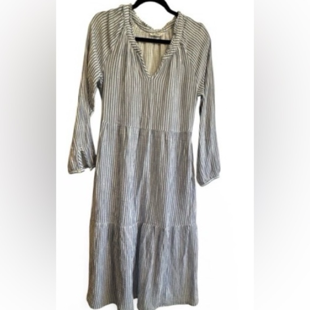 Beachlunchlounge dress Stripped 100% Cotton-with pockets-made in India - Picture 3 of 16